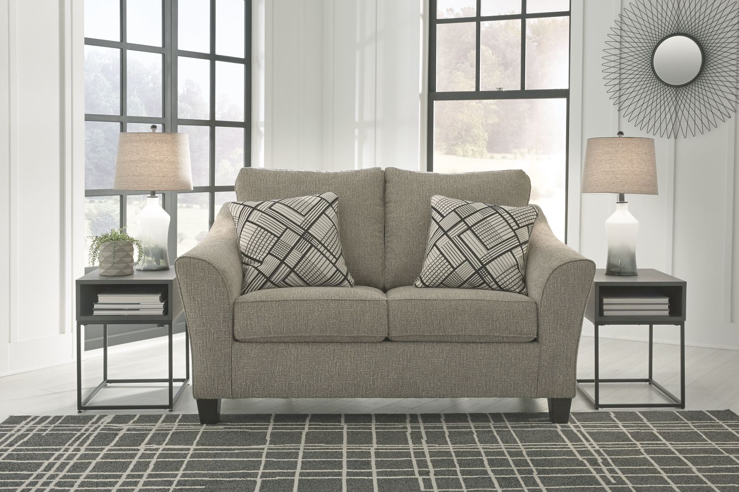 Barnesley – Platinum – 4 Pc. – Sofa, Loveseat, Chair And A Half, Ottoman 86904/38/35/23/14