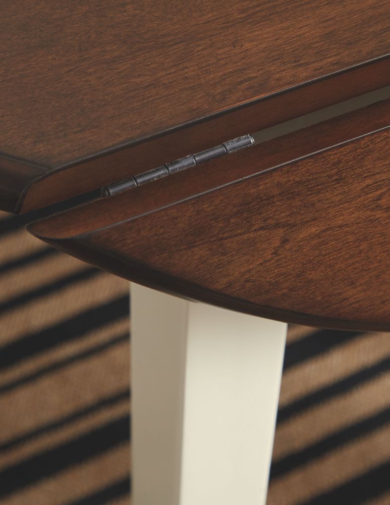 Woodanville – Cream / Brown – Round Drm Drop Leaf Table D335-15