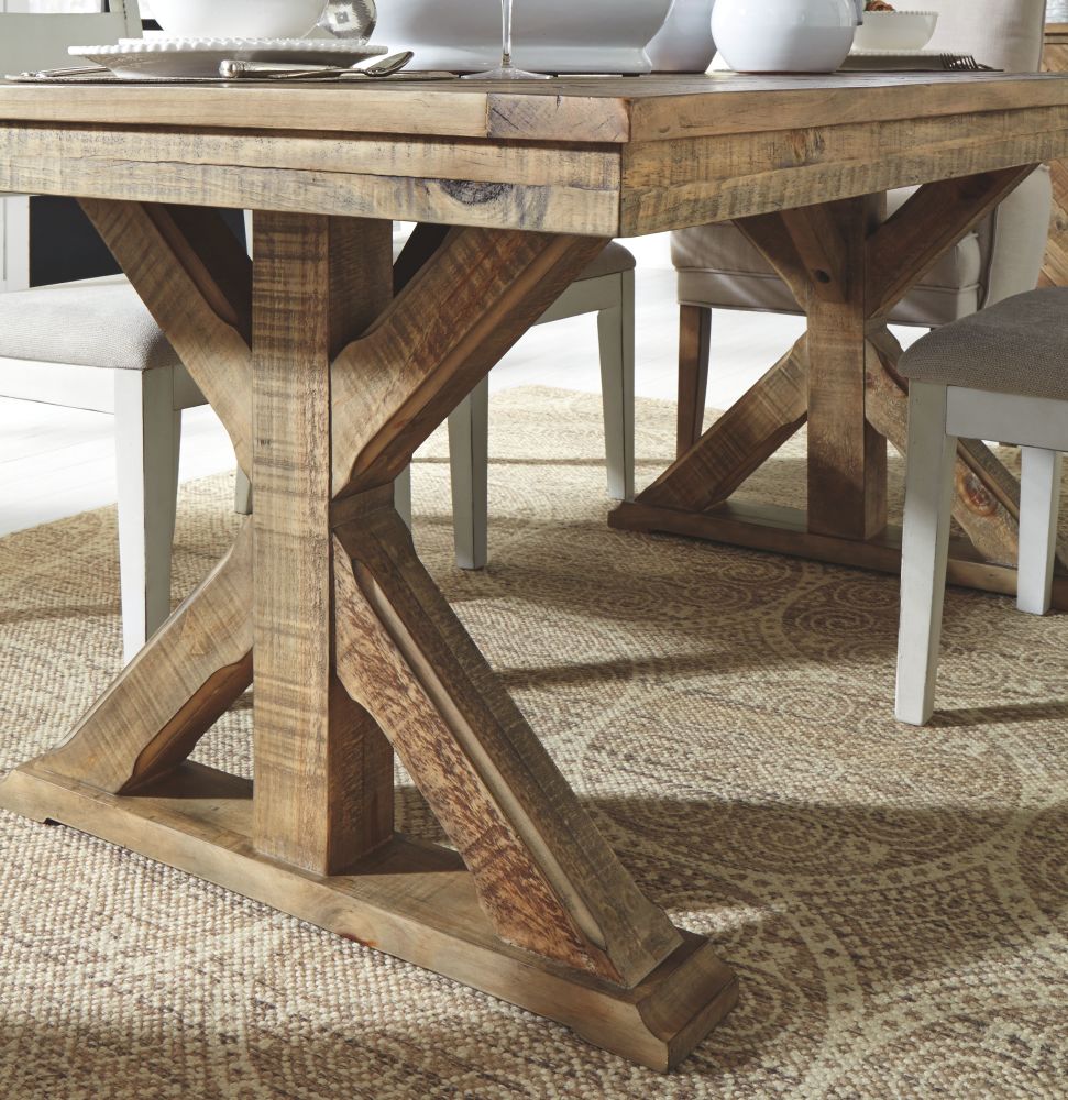 Grindleburg - Light Brown - Rectangular Dining Room Table D754-125 ...