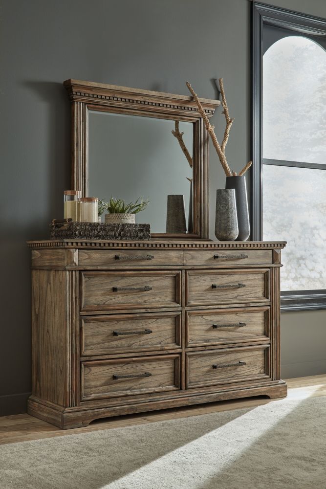 Markenburg – Brown – 8 Pc. – Dresser, Mirror, Chest, King Panel Bed, 2 Nightstands B770/31/36/46/58/56/97/93(2)