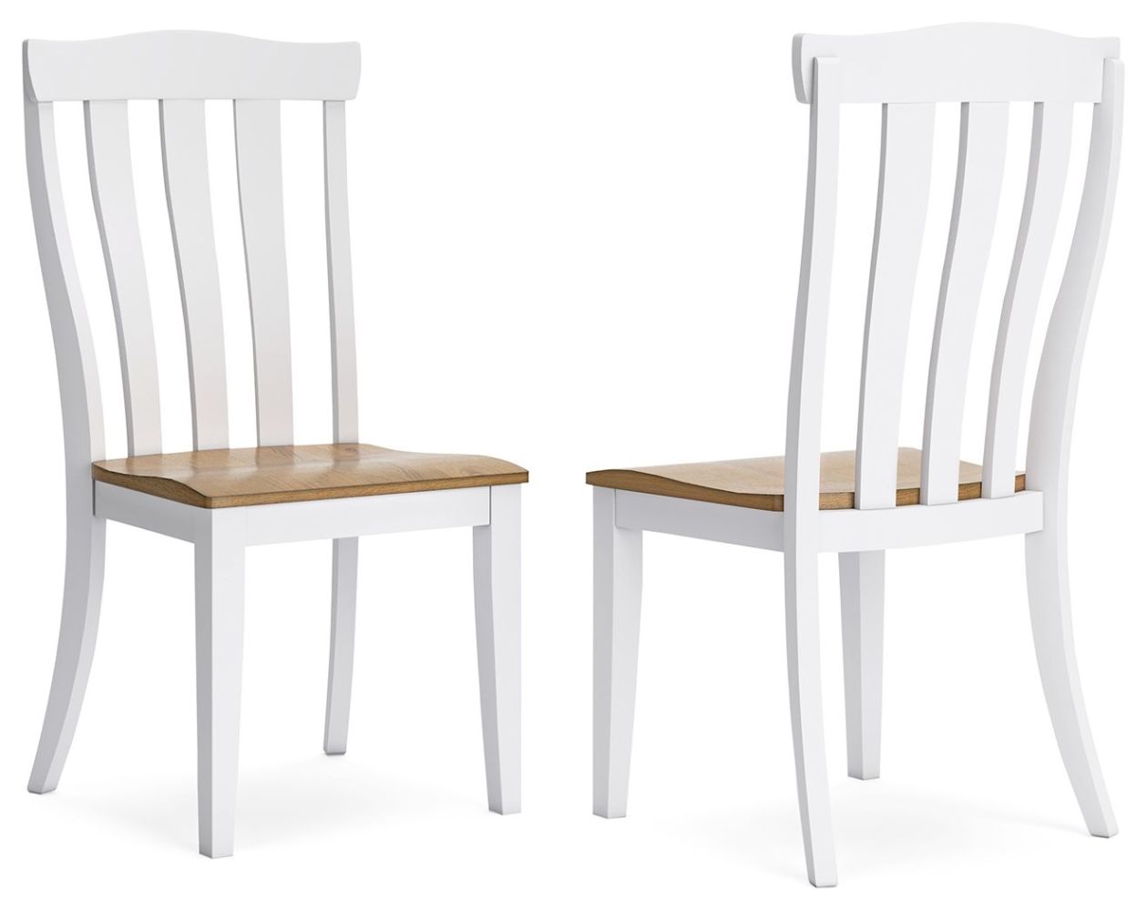Ashbryn – White / Natural – 7 Pc. – Dining Table, 4 Side Chairs, Double Dining Chair, Server D844/25/01(2)/08/60
