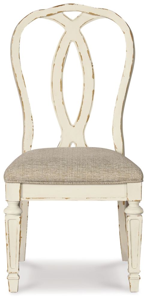 Realyn – Chipped White – Dining Uph Side Chair (Set of 2) – Ribbonback D743-02