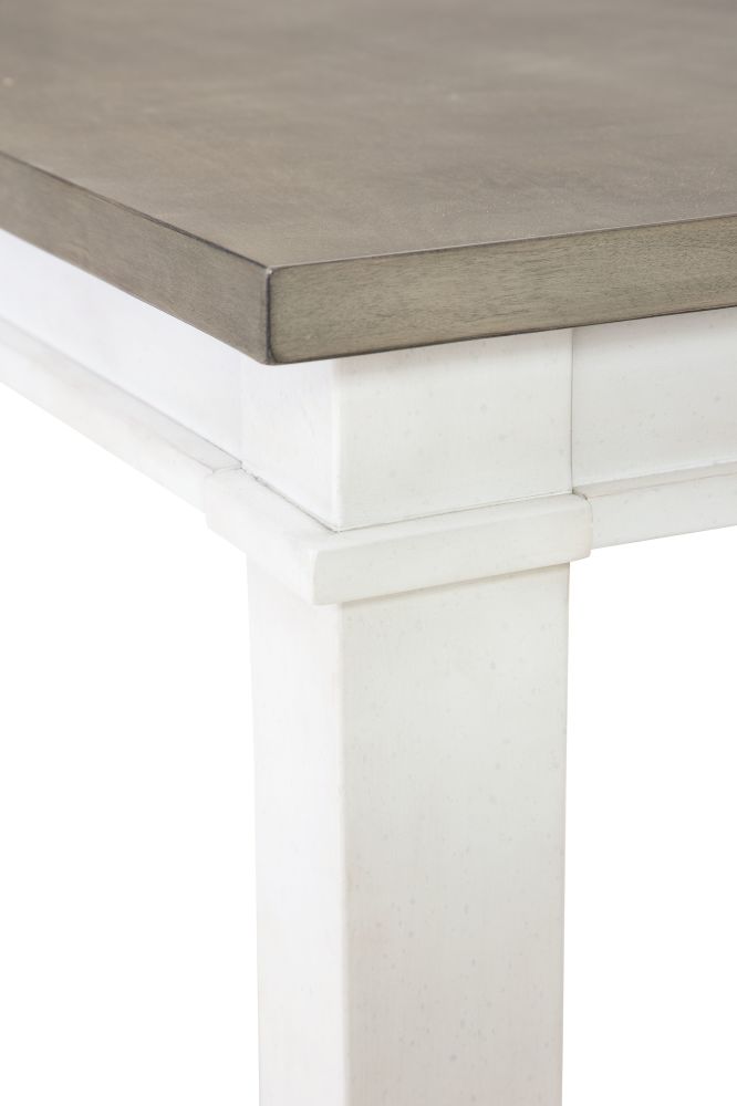 Nollicott – Whitewash / Light Gray – Rectangular Dining Room Butterfly Extension Table D597-35