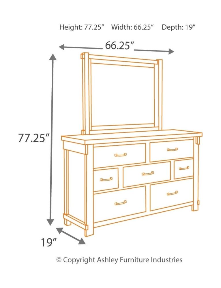 Lakeleigh – Brown – 5 Pc. – Dresser, Mirror, Queen Upholstered Bed B718/31/36/157/154/96
