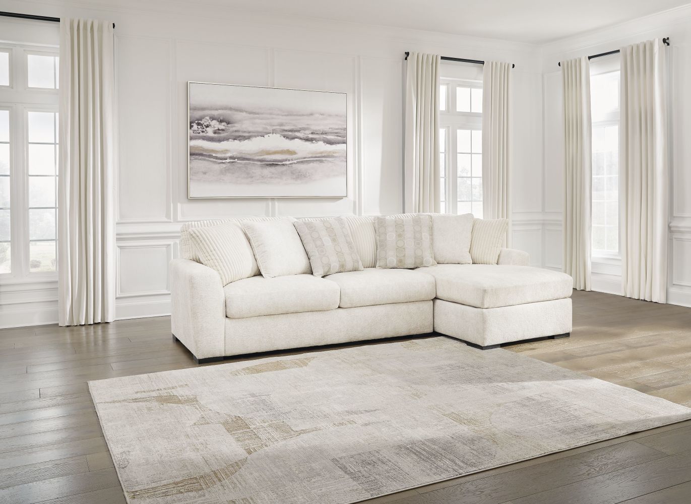 Chessington – Ivory – 2-Piece Sectional With Raf Corner Chaise 61904S2