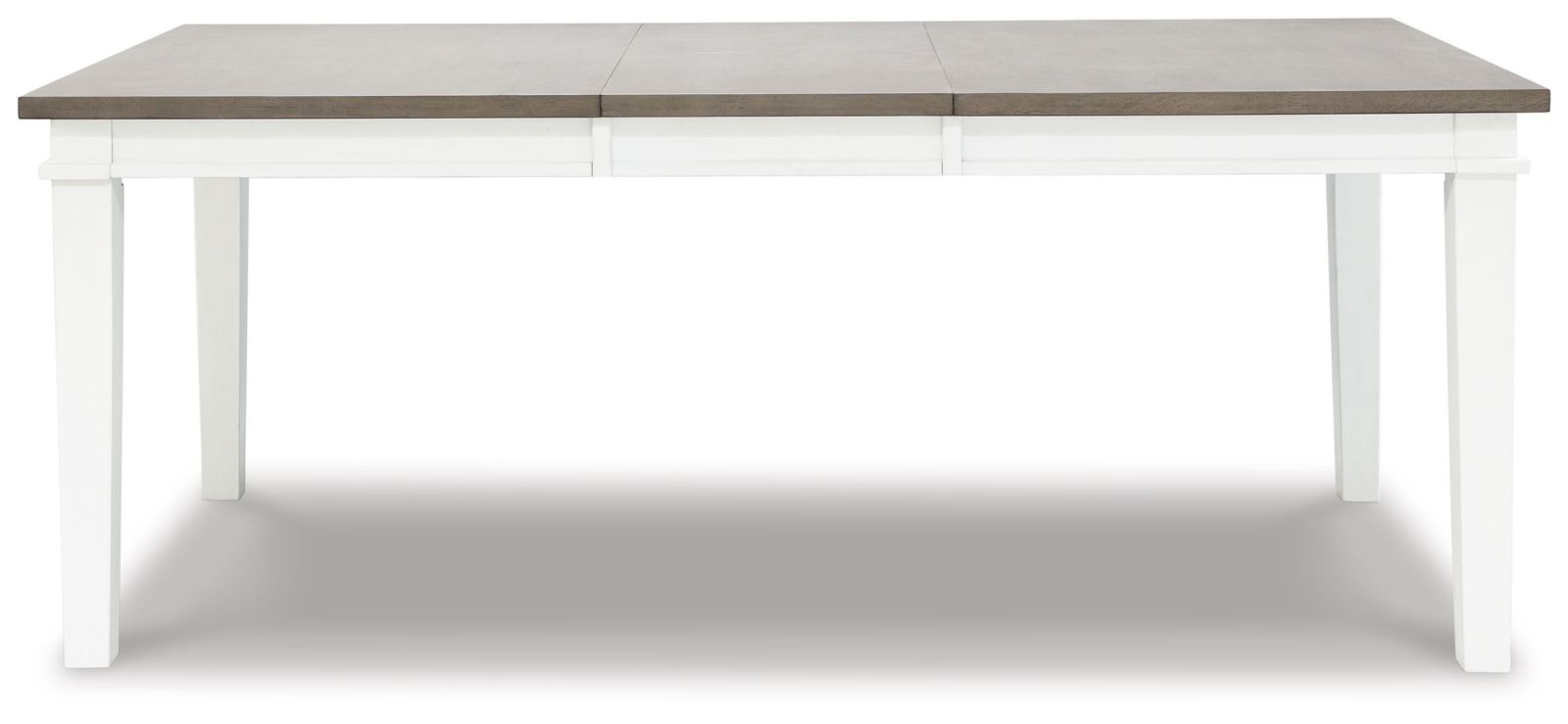 Nollicott – Whitewash / Light Gray – Rectangular Dining Room Butterfly Extension Table D597-35