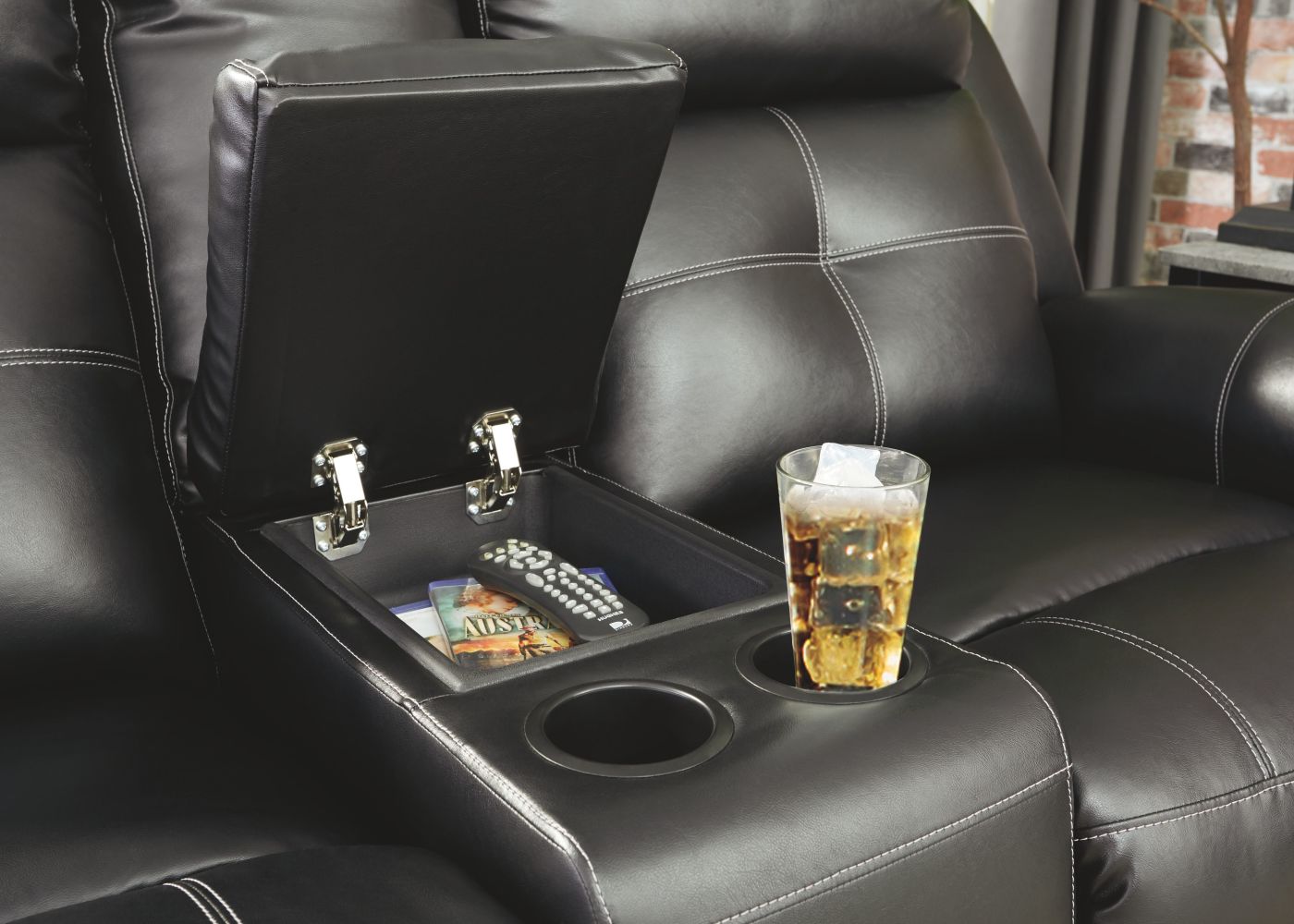 Kempten – Black – 3 Pc. – Reclining Sofa, Loveseat, Rocker Recliner 82105/88/94/25
