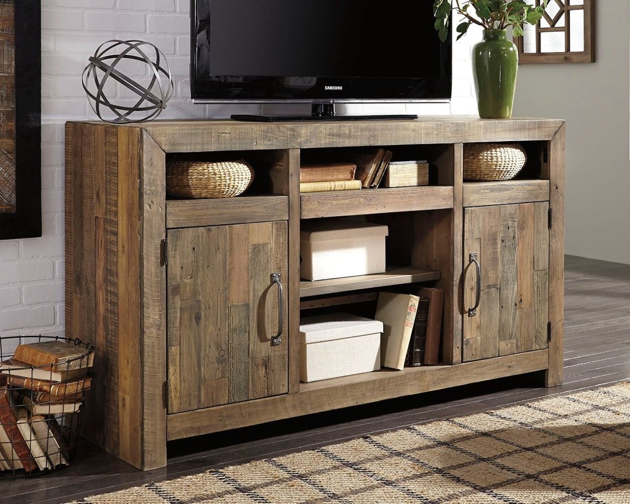 Sommerford – Brown – LG TV Stand W/Fireplace Option W775-48