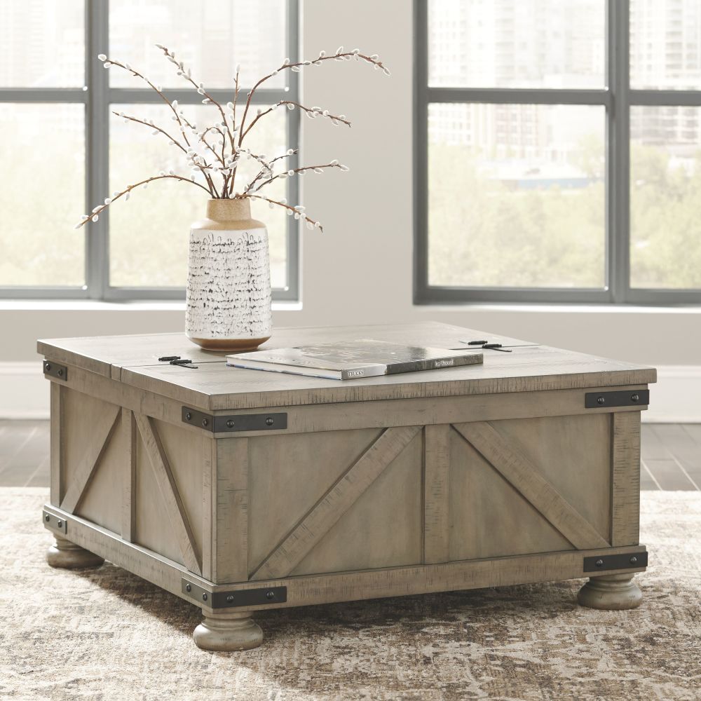 Aldwin – Gray – Cocktail Table With Storage – Square T457-20