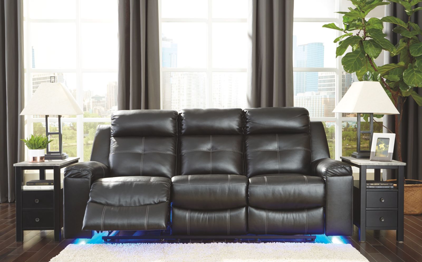 Kempten – Black – 3 Pc. – Reclining Sofa, Loveseat, Rocker Recliner 82105/88/94/25