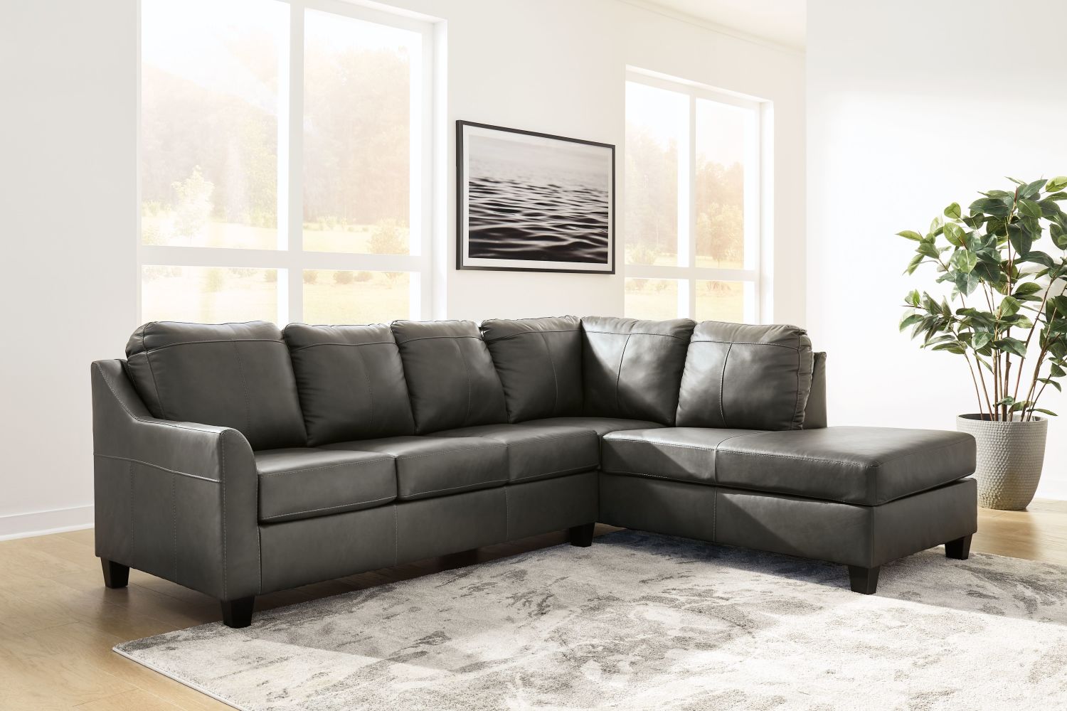 Valderno – Fog – 2-Piece Sectional With Raf Corner Chaise 47804S1