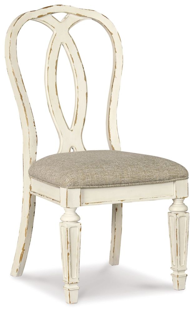 Realyn – Chipped White – Dining Uph Side Chair (Set of 2) – Ribbonback D743-02