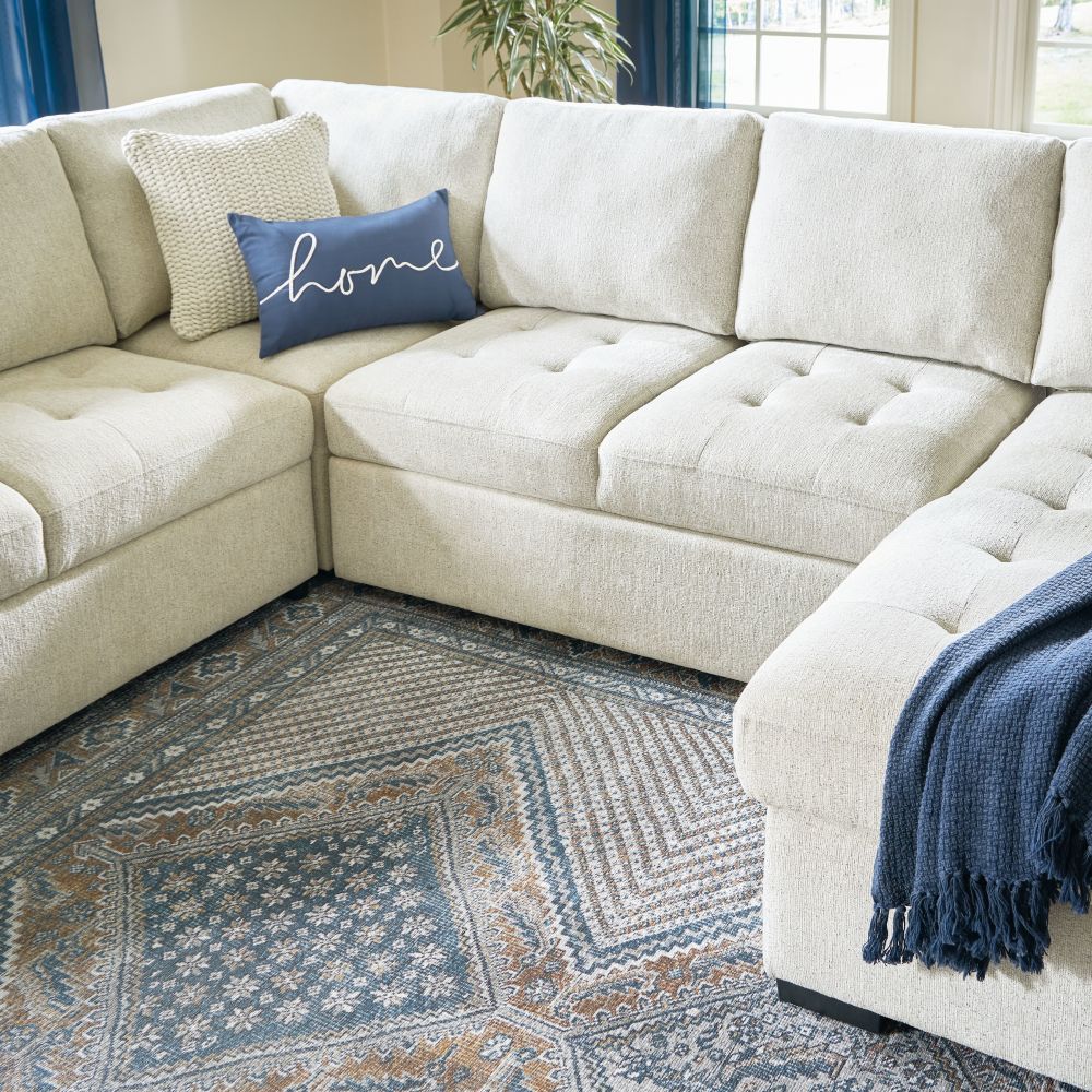 Millcoe – Linen – Right Arm Facing Chaise With Pop Up Bed 3 Pc Sectional 26605/48/71/17