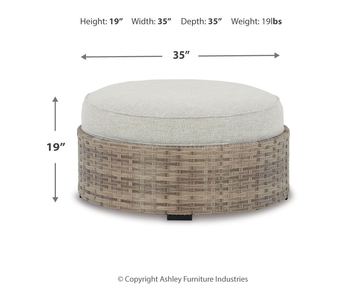 Calworth – Beige – Ottoman With Cushion P458-814