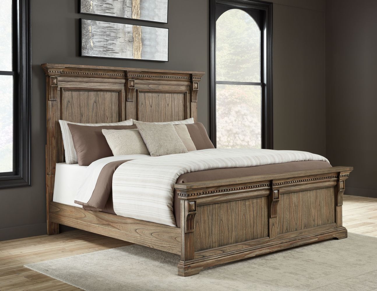 Markenburg – Brown – 8 Pc. – Dresser, Mirror, Chest, King Panel Bed, 2 Nightstands B770/31/36/46/58/56/97/93(2)