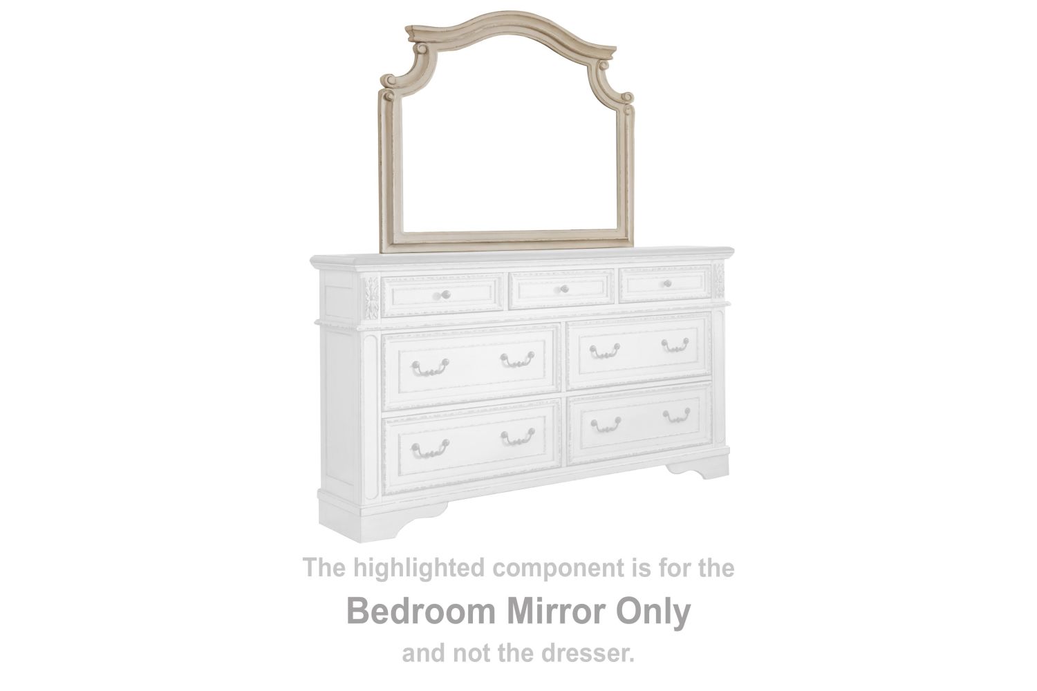 Realyn – Chipped White – Bedroom Mirror B743-36