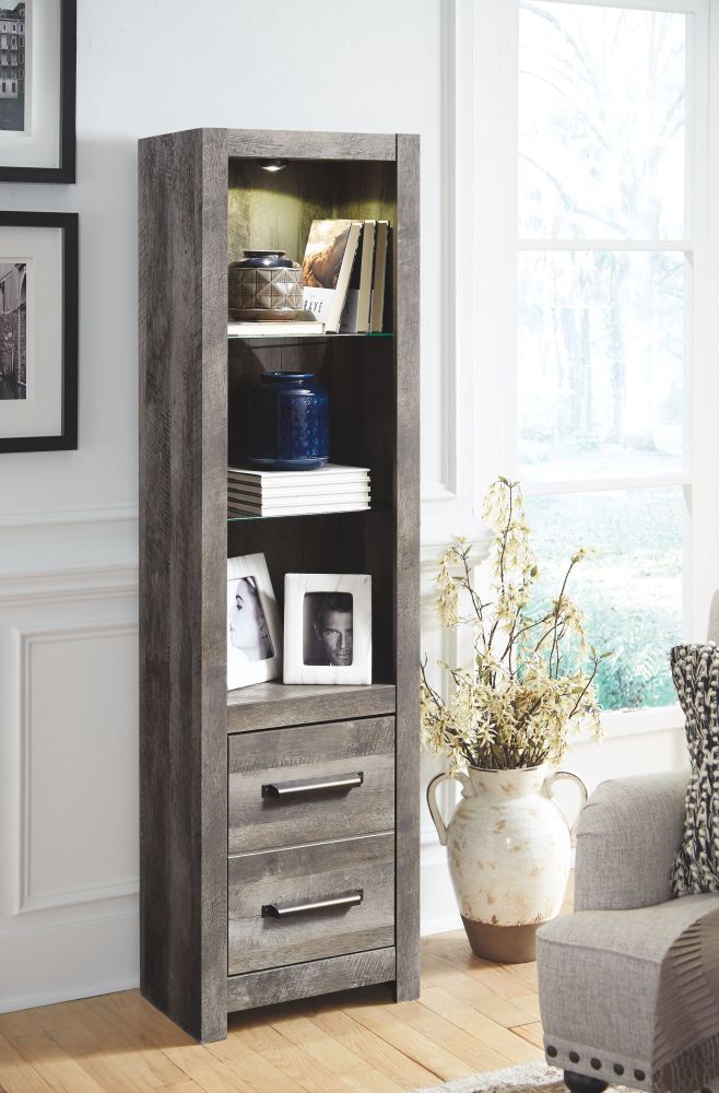 Wynnlow – Gray Dark – Pier – Two Drawers & Two Shelves W440-24