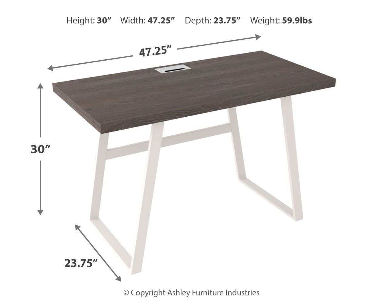 Dorrinson – White / Black / Gray – Home Office Desk H287-10