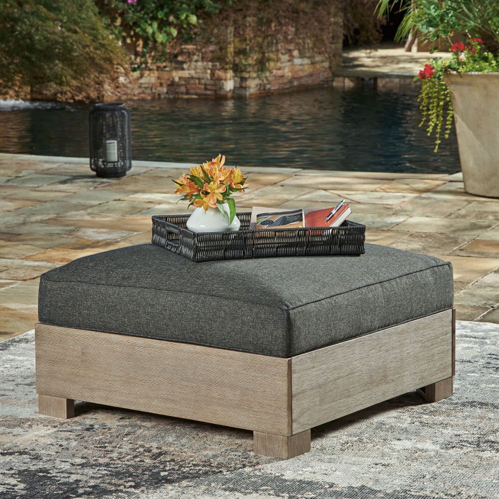 Citrine Park – Brown – Ottoman With Cushion P660-814