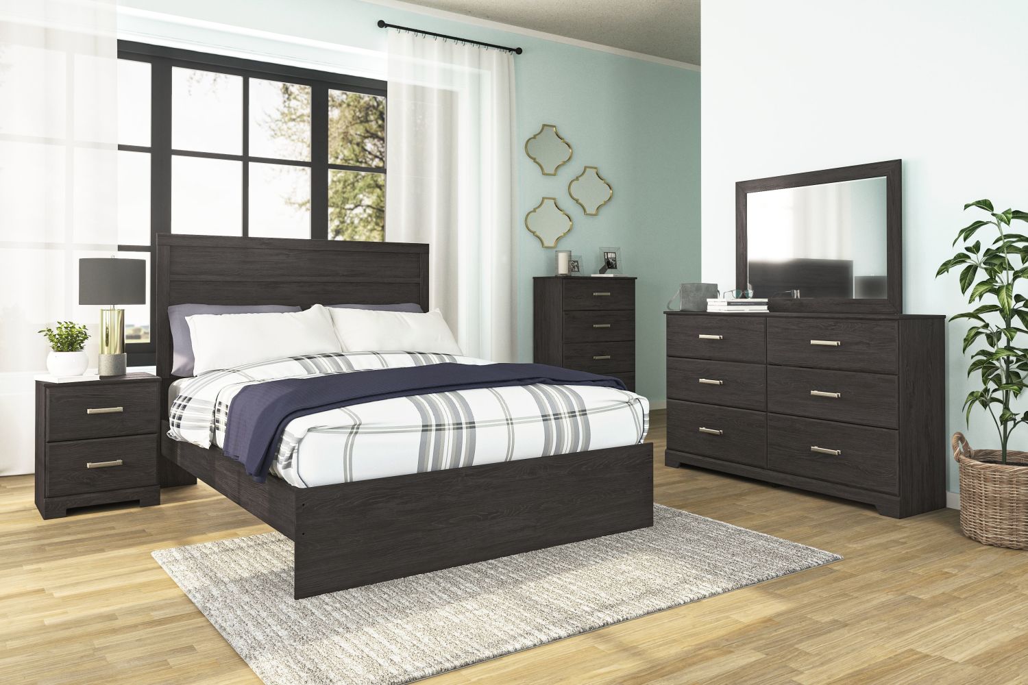 Belachime – Black – Queen Panel Bed B2589/71/96