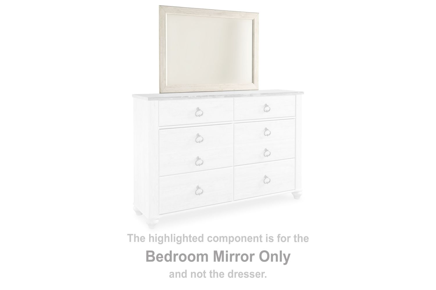 Willowton – Whitewash – Bedroom Mirror B267-36