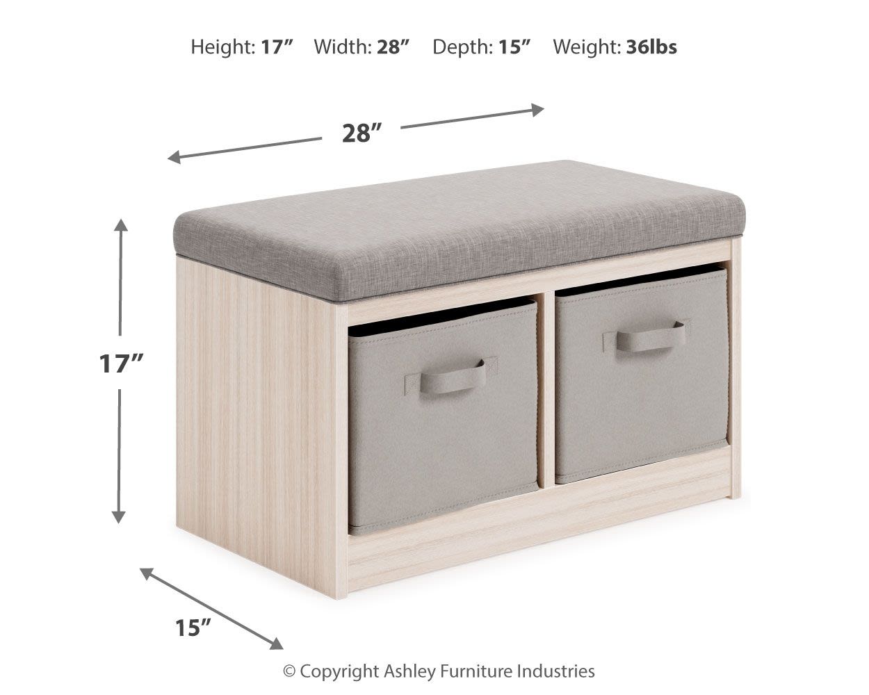 Blariden – Gray / Natural – Storage Bench A3000286