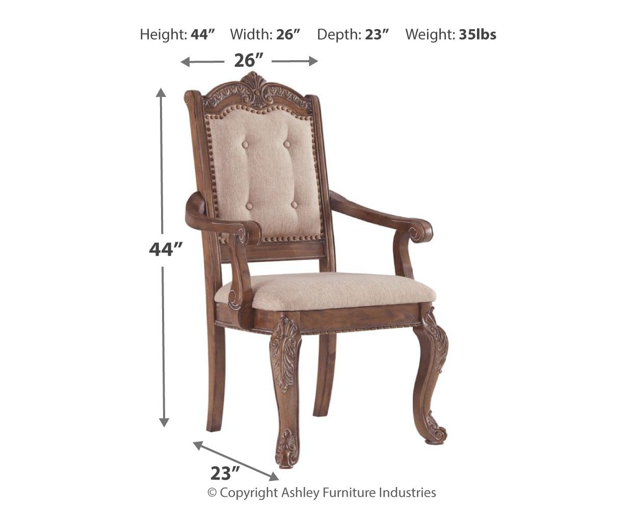 Charmond – Brown – Dining Uph Arm Chair (Set of 2) D803-01A