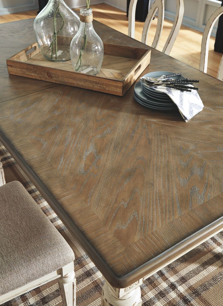 Realyn – Chipped White – Rectangular Dining Room Extension Table D743-45