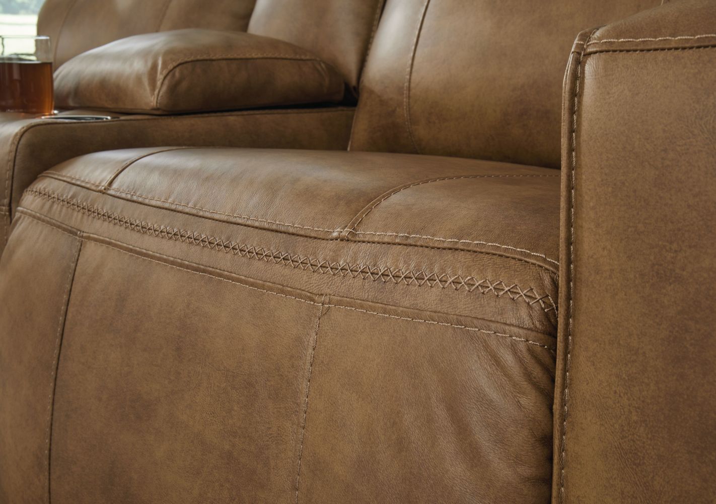 Game Plan – Light Brown – Pwr Rec Loveseat/Con/Adj Hdrst U1520618