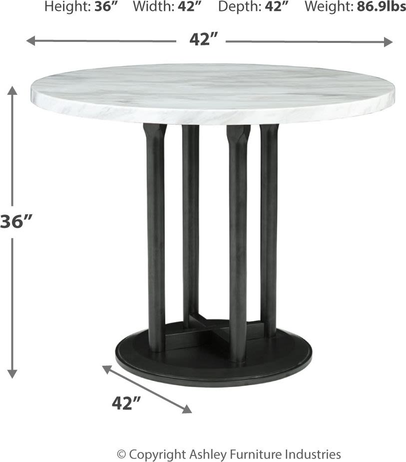 Centiar – Black / Gray – 5 Pc. – Counter Table, 4 Upholstered Barstools D372/23/624(4)
