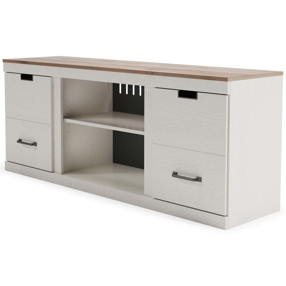 Vaibryn – White / Brown – LG TV Stand W/Fireplace Option EW1428-168