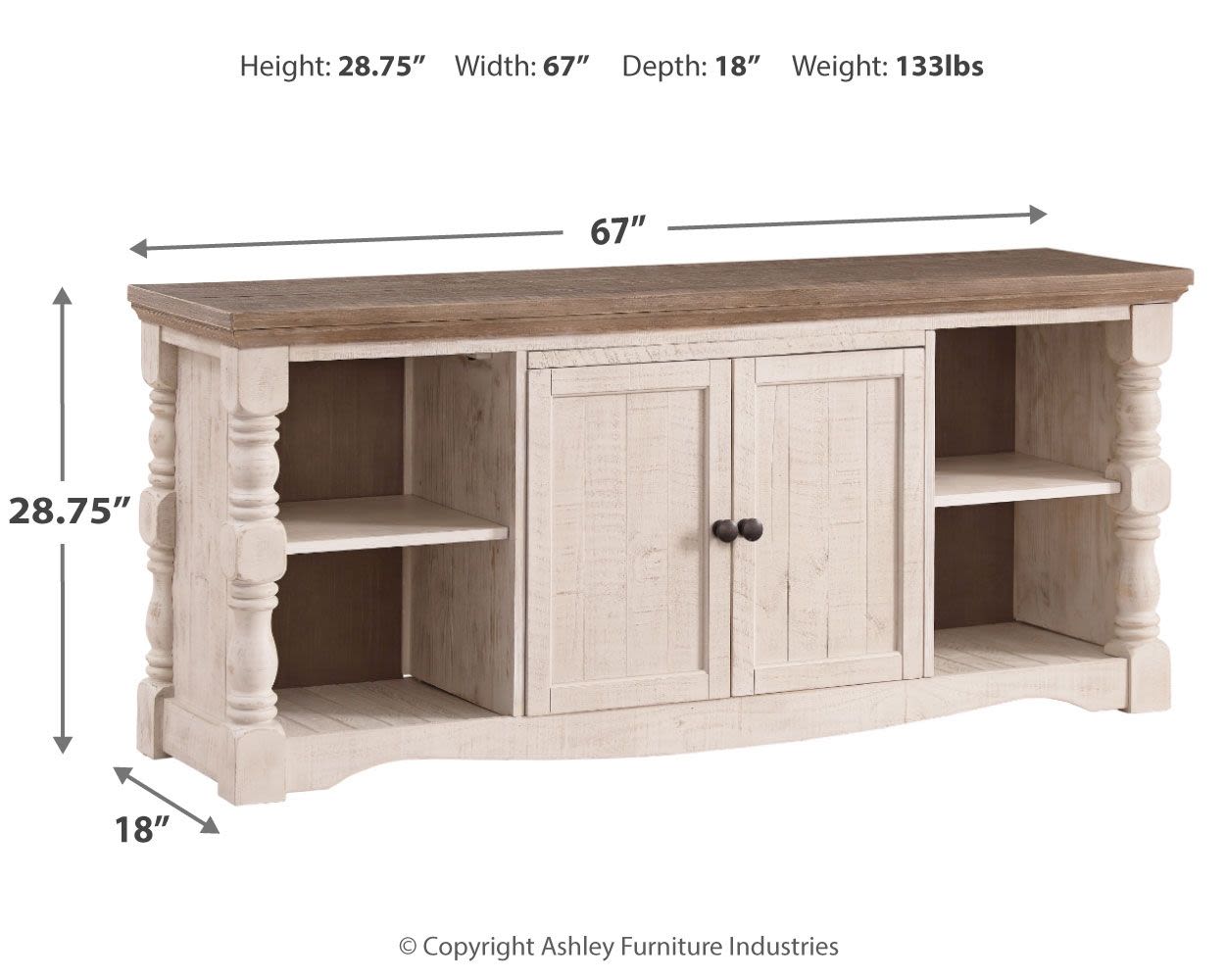 Havalance – Brown / Beige – Extra Large TV Stand – 2 Doors W814-30