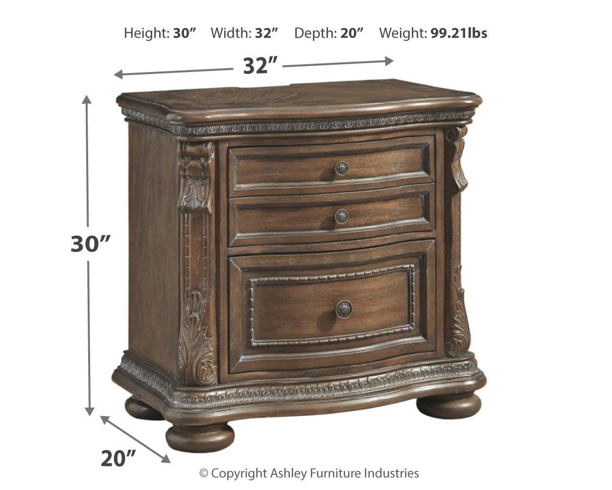 Charmond – Brown – Two Drawer Night Stand B803-92