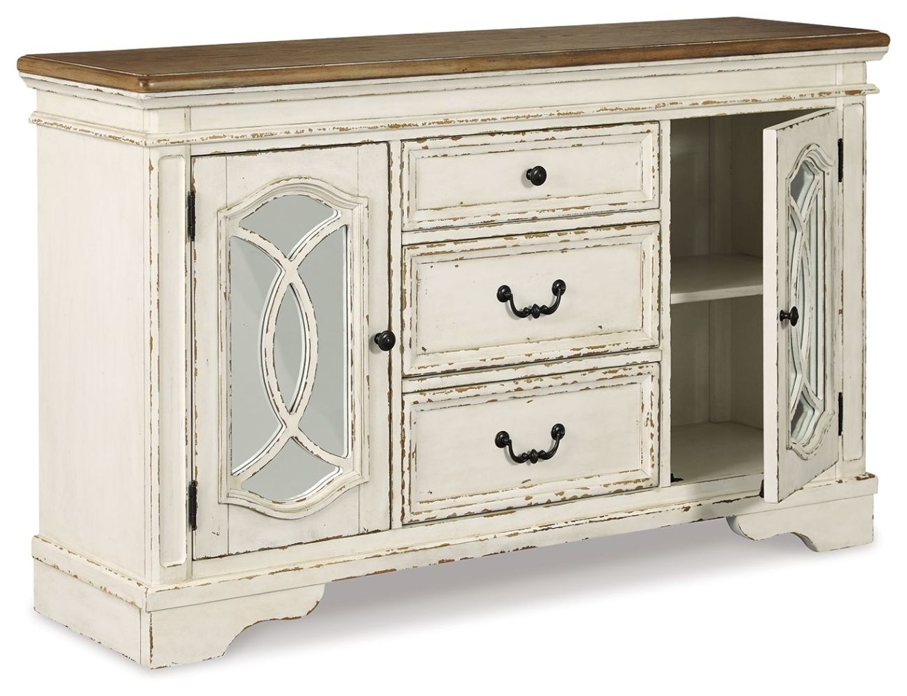 Realyn – Chipped White – Dining Room Server D743-60