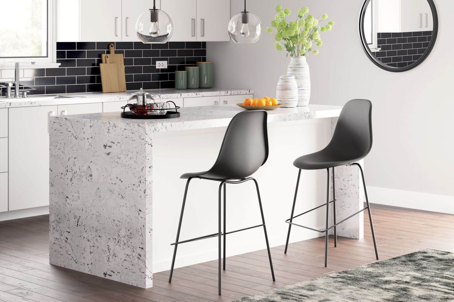 Forestead – Black – Barstool (Set of 2) D130-124