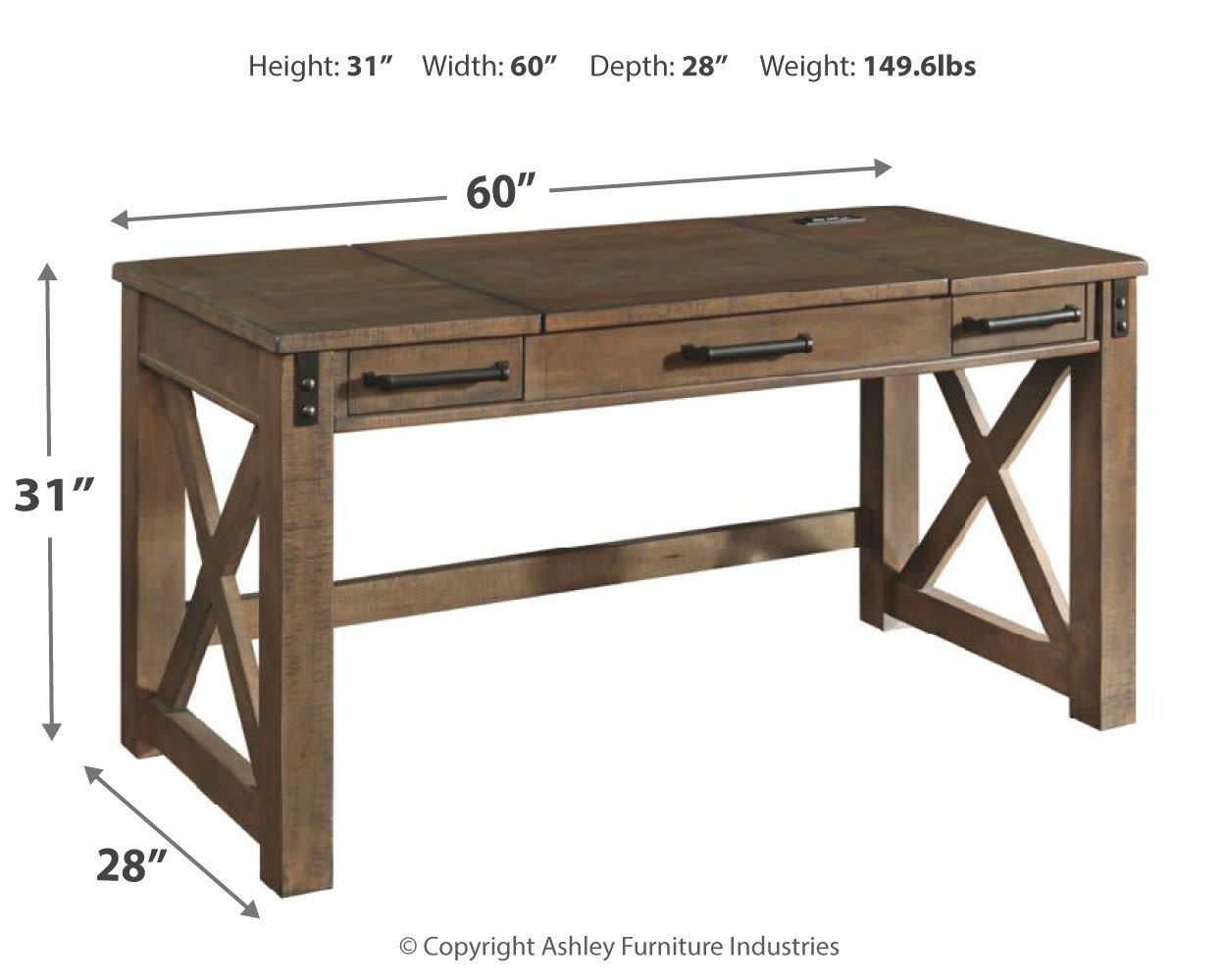Aldwin – Gray – Home Office Lift Top Desk H837-54