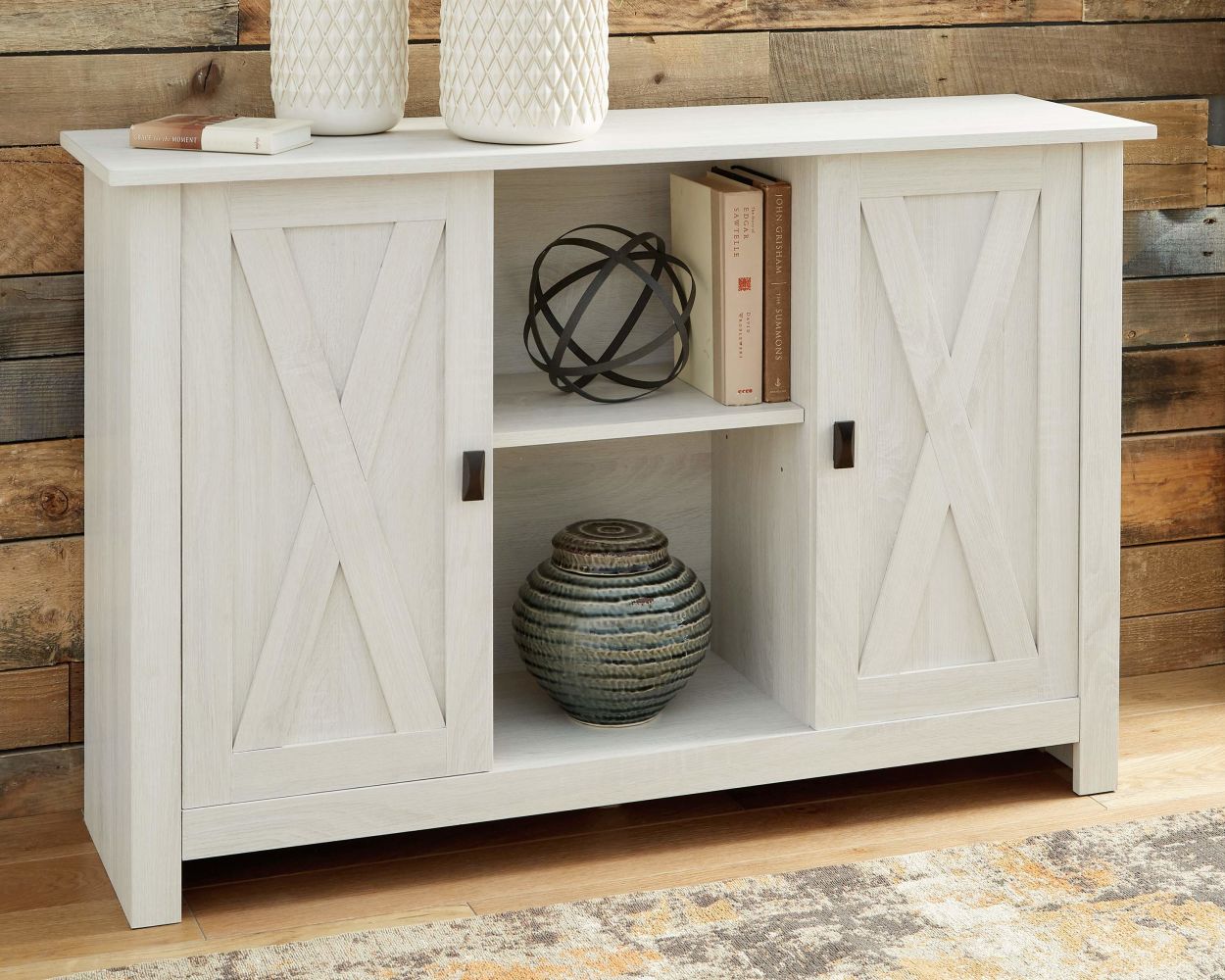 Turnley – Distressed White – Accent Cabinet A4000326