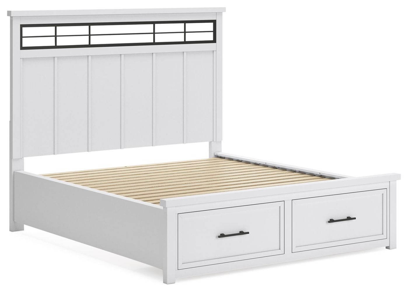 Ashbryn – White / Natural – California King Panel Storage Bed B844B5
