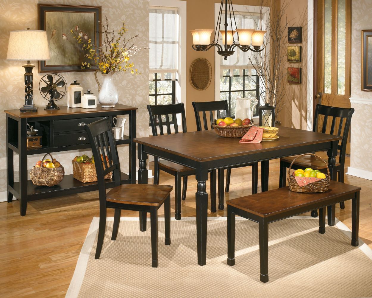 Owingsville – Black / Brown – Rectangular Dining Room Table D580-25