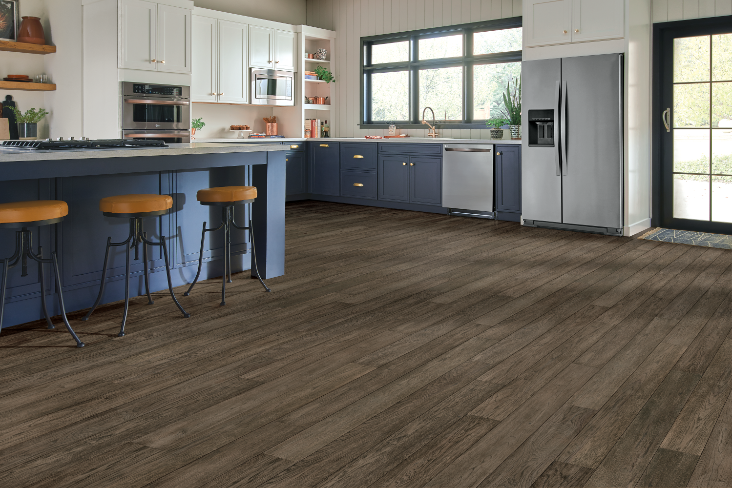 Shop Bruce Hydropel Taupe 5 in Taupe EHWR54L80W Hardwood Flooring ...