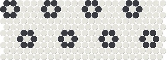 American Olean Unglazed Mosaics Ice White/Black 0A61PENNYMT