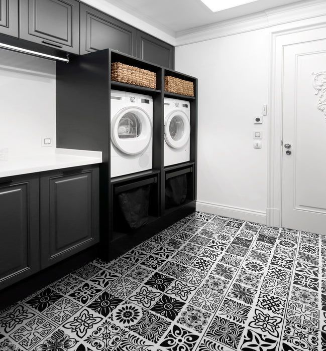 Dixie Home Trucor® Tile Collection in Abstract Black White Abstract Black/White S1113-D9836