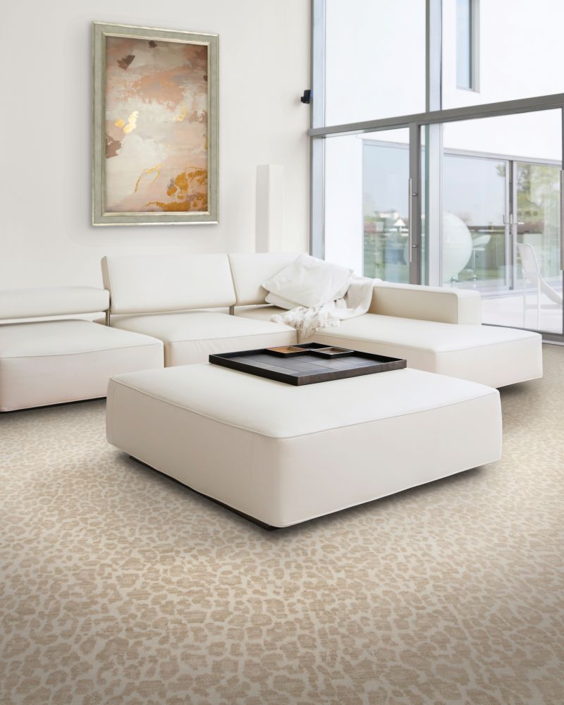 Karastan Smartstrand Silk Savanna Leopard Hearth Beige 43748-70040