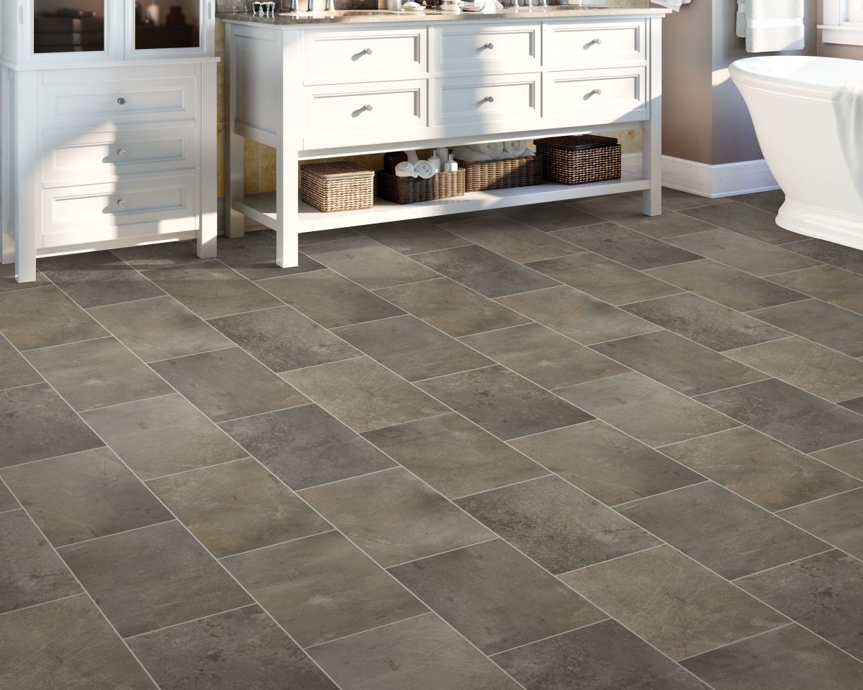 Mohawk Fieldcrest Tile Look Stucco Grey F4010-C597