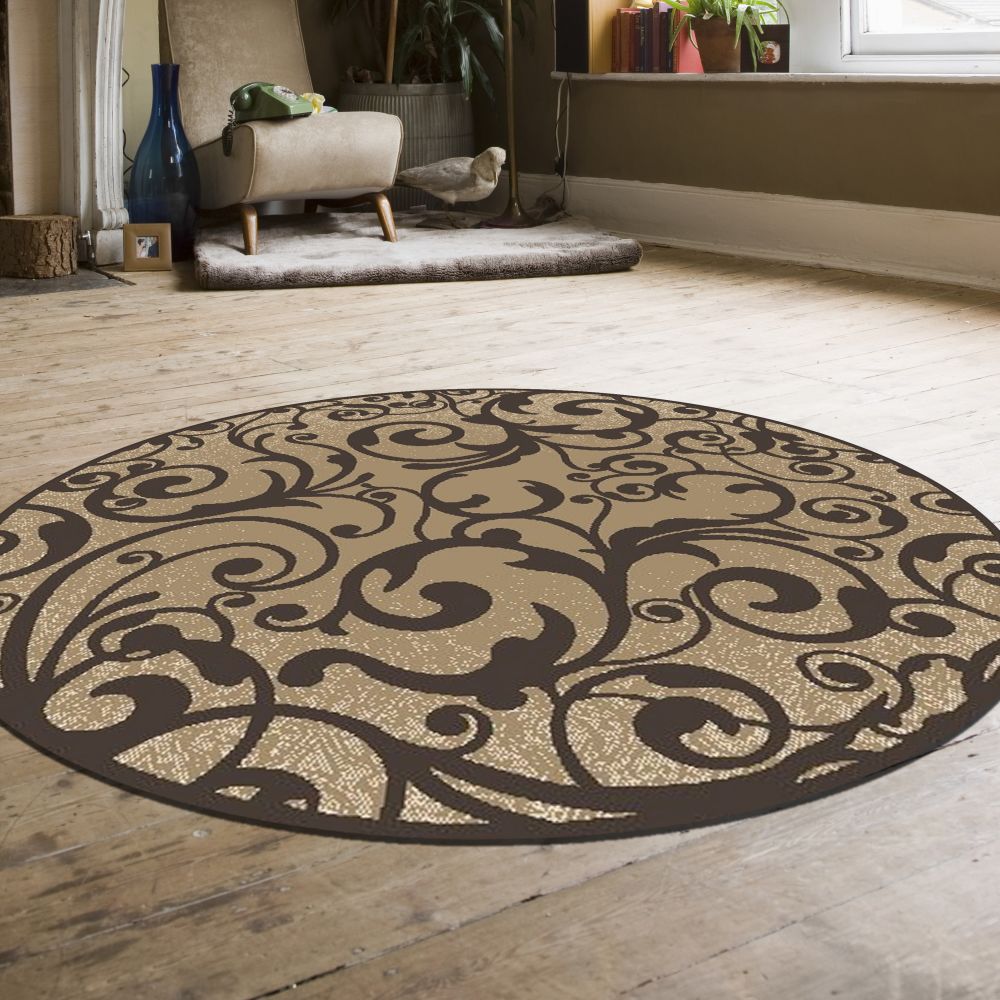 Radici USA Pisa 1845 Beige 7’10” x 7’10” Round 18450015BEIGE
