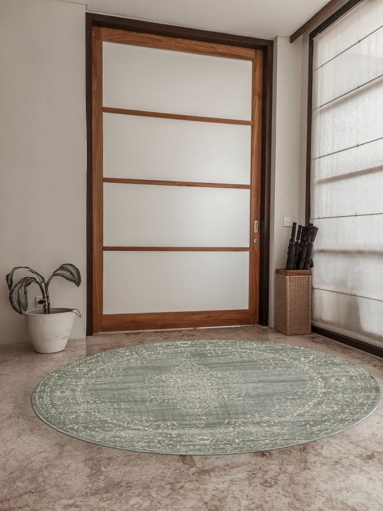 Radici USA Colosseo 3563 Green 5’3″ x 5’3″ Round 35630054GREEN