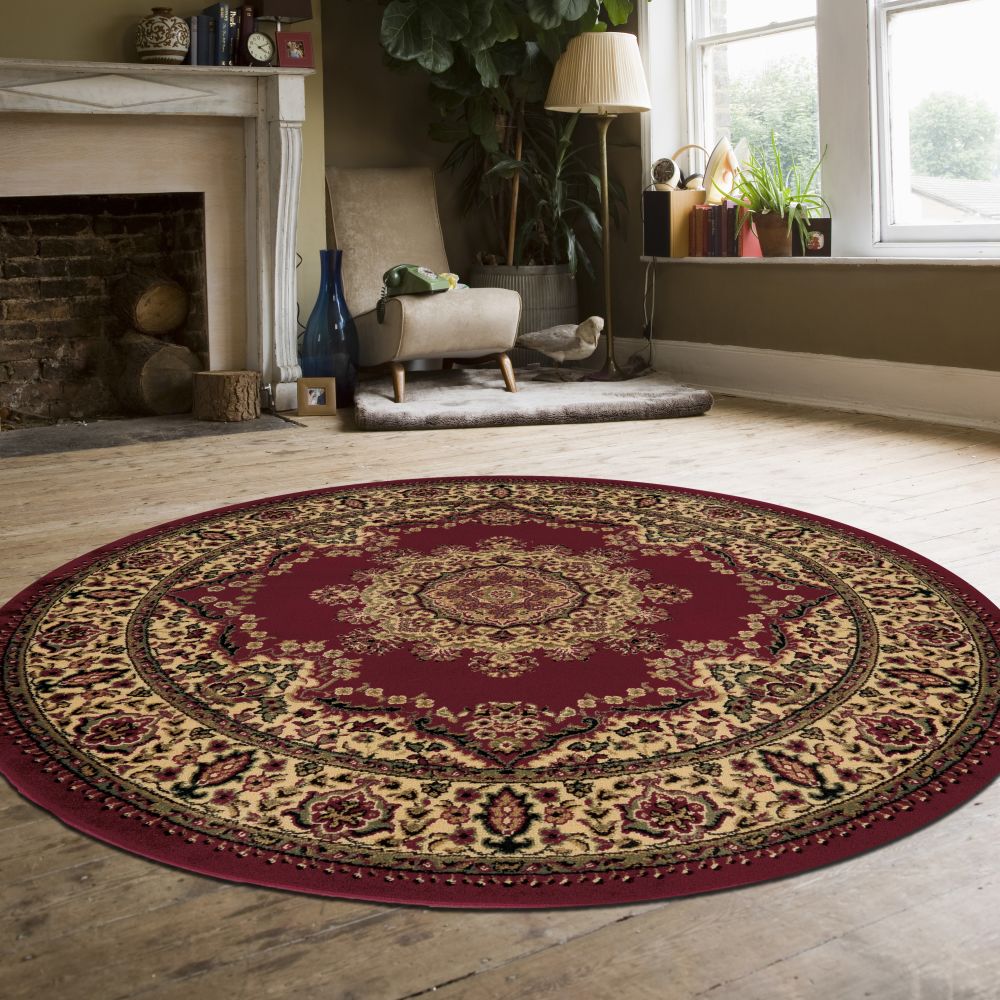 Radici USA Castello 1191 Burgundy 5’3″ x 5’3″ Round 11912215BURGUNDY