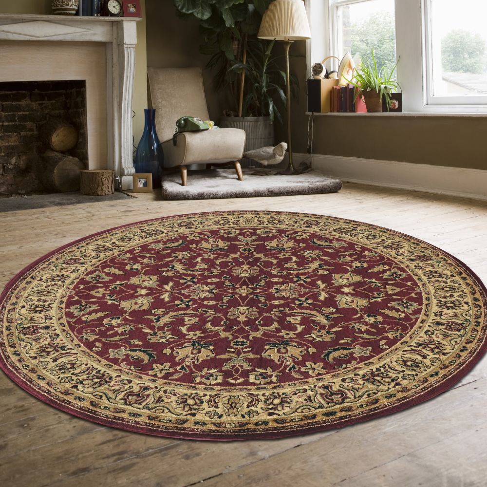 Radici USA Castello 953 Burgundy 5’3″ x 5’3″ Round 9531316BURGUNDY