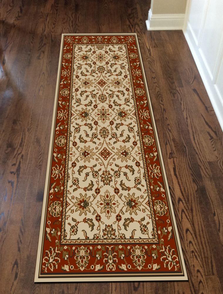 Radici USA Como 1592 Ivory/Brick 2’2″ x 7’7″ Runner 15921054IVORYBRIC