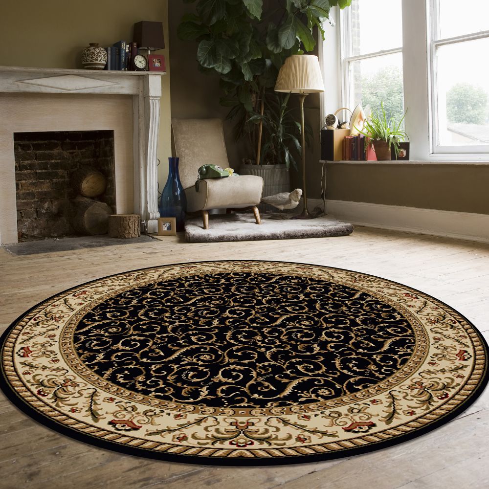 Radici USA Como 1599 Black 5’3″ x 5’3″ Round 15991515BLACK